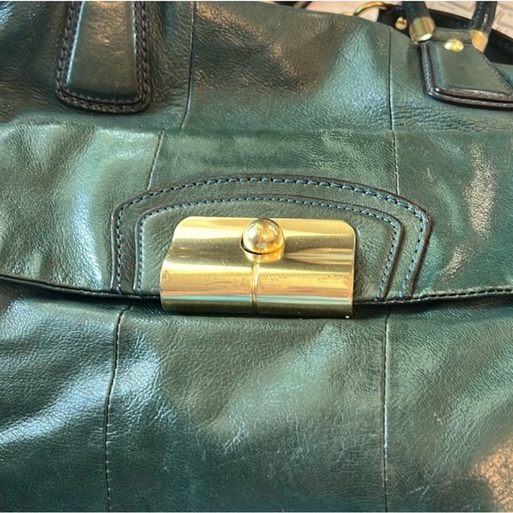 Coach Kristin (14223) Green Leather Hobo Satchel Shoulder Bag (w/twilly)(EUC) - Picture 9 of 17